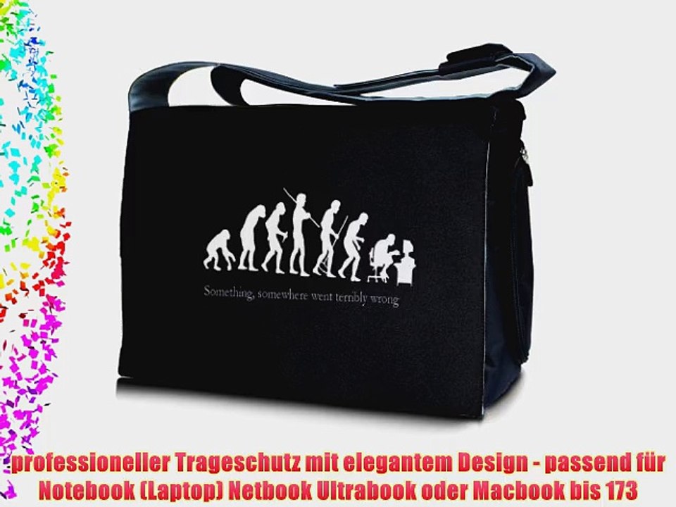 Luxburg? Design Messenger Bag Notebooktasche Umh?ngetasche f?r 173 Zoll Motiv: Nerd Evolution