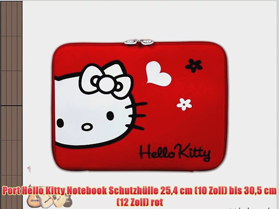 Port Hello Kitty Notebook Schutzh?lle 254 cm (10 Zoll) bis 305 cm (12 Zoll) rot