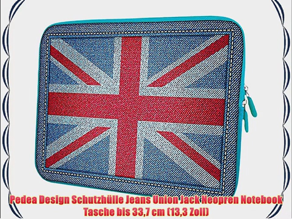 Pedea Design Schutzh?lle Jeans Union Jack Neopren Notebook Tasche bis 337 cm (133 Zoll)