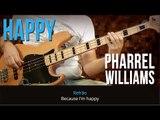 Pharrell Williams - Happy (como tocar - aula de contra-baixo)