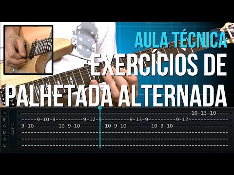 Exercícios de Palhetada Alternada #1 (aula técnica de guitarra)