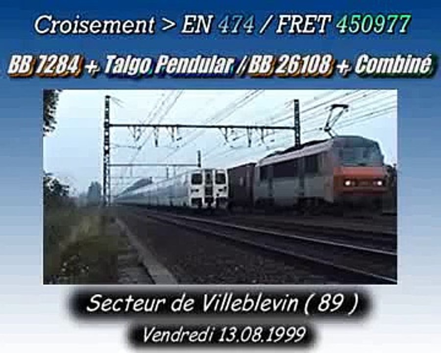 Croisement TRAIN DE NUIT  avec TRAIN DE FRET ( SNCF )