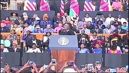 Auma Obama's introduction of her brother Barack  at Kasarani.