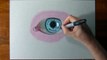 Drawing and coloring a crazy realistic eye 2