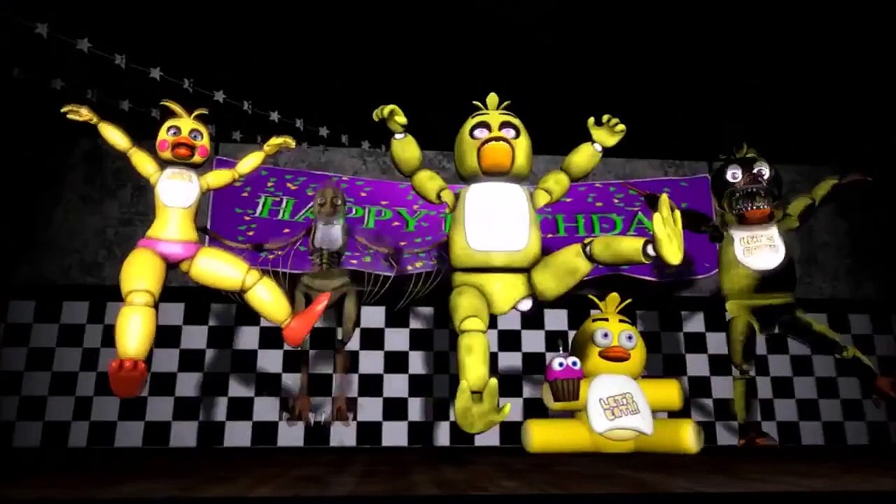 SFM FNAF CHICA SINGS THE PIZZA SONG TROLL   CHICA SONG ! FNAF 4 , 3 ,2 ,1