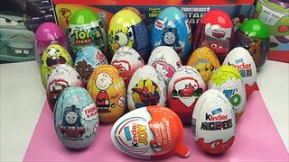 20 Surprise Eggs, Kinder Surprise Cars 2 Thomas Spongebob Disney Pixar