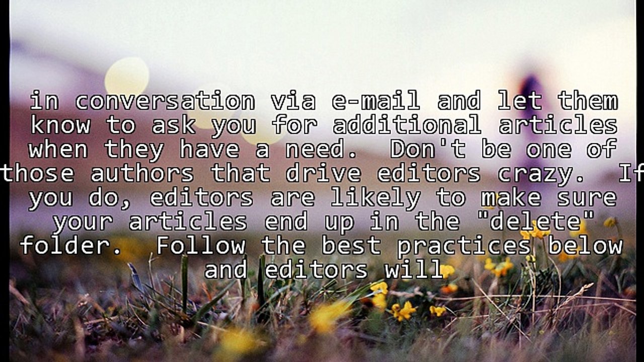 Ignore At Your Own Peril - Article Submission Mistakes