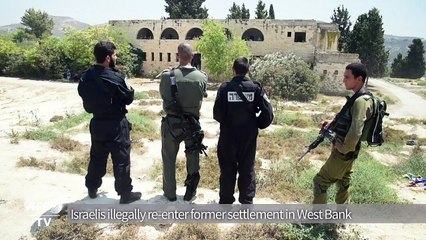 Israelis illegally re-enter former settlement in West Bank