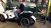 BRP Can-Am Spyder wheelchair lift rack kit. Handicap disabled motorcycle