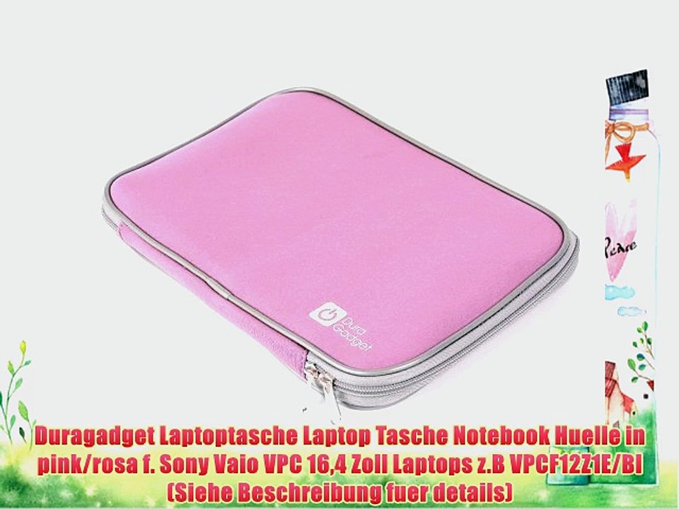 Duragadget Laptoptasche Laptop Tasche Notebook Huelle in pink/rosa f. Sony Vaio VPC 164 Zoll