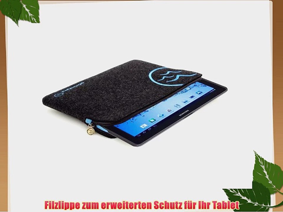 Waterkant Deichk?nig Zip Tasche aus echtem Wollfilz f?r Samsung Galaxy Tab 2 10.1 Zoll - Case