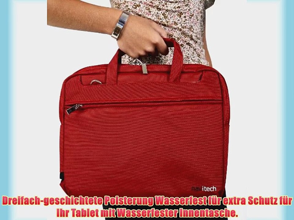 Navitech rotes premium leder Case / Cover Trage Tasche / speziell f?r das Sony Vaio Tap 11