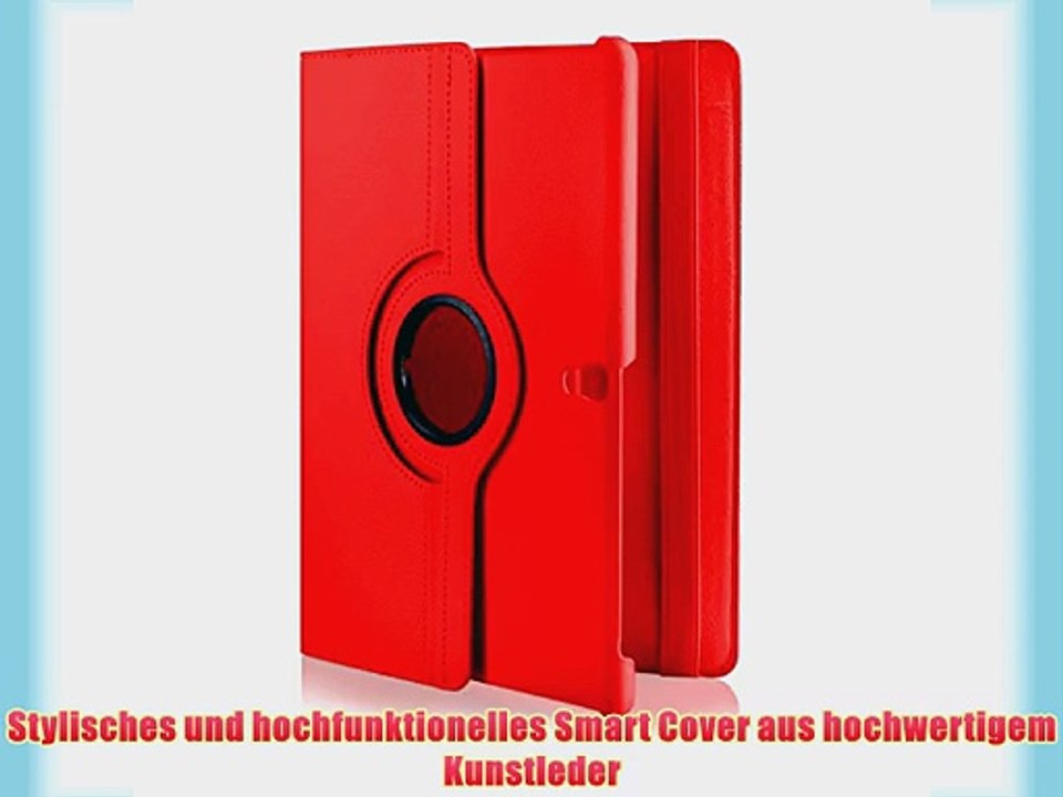 360 Grad Drehung Schutz Tasche Schutzh?lle f?r iPad Air MOTIV DESIGN TAB011 Eule rot Muster