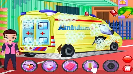 Ambulance at the car wash  CAR WASH cartoon  CAR WASH for children