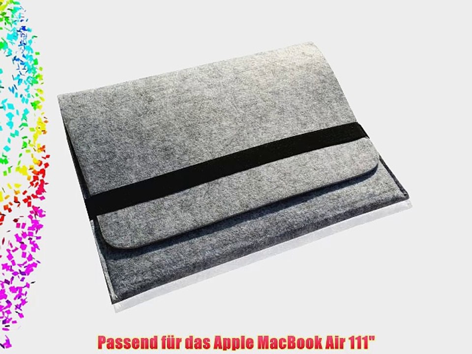 Edles Apple MacBook Air 111 Sleeve Deluxe aus Filz mit Innentaschen - Edle Netbook H?lle 5mm