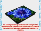 Blumen 10020 Blaue Blume Schwarz iPad 4 3 2 Smart Back Case Leder Tasche Shutzh?lle H?lle -