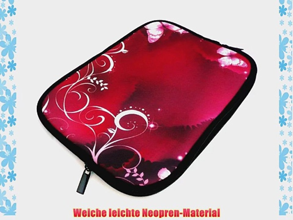 Emartbuy? Rosa Schmetterlinge Water Resistant Neoprene Soft Zip Case Tasche H?lle Sleeve Geeignet