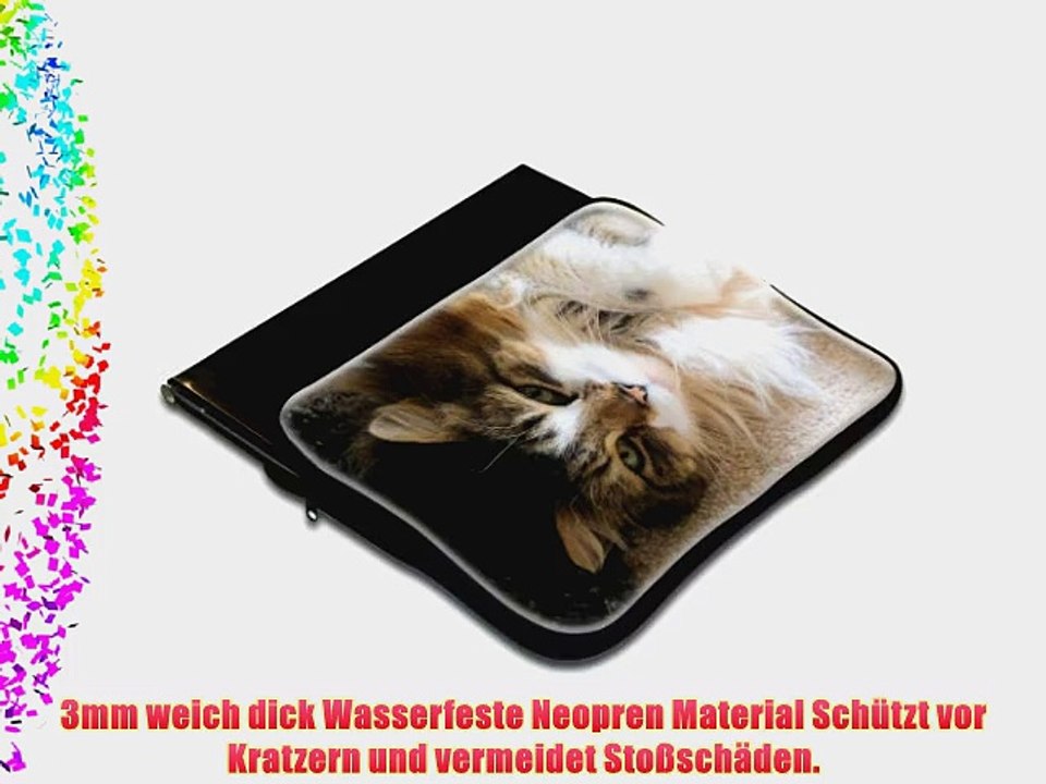 Katzen 10029 Braune Katze Wasserfest Neopren Weich Zip Geh?use Computer Sleeve Laptop Tasche
