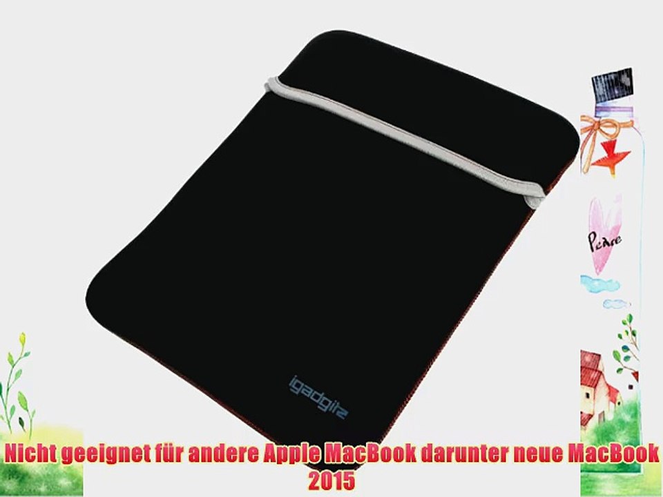 igadgitz Rot/Schwarz Neopren Wende Tasche H?lle Case f?r Apple MacBook Air