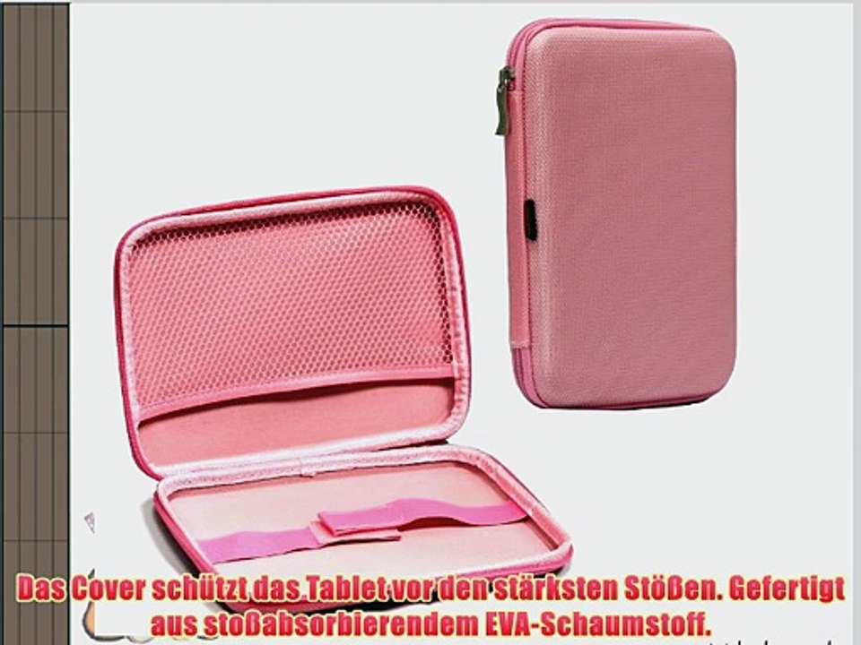 Navitech Pink Schutz Case Cover mit Sleeve f?r das Medion Akoya E1234T