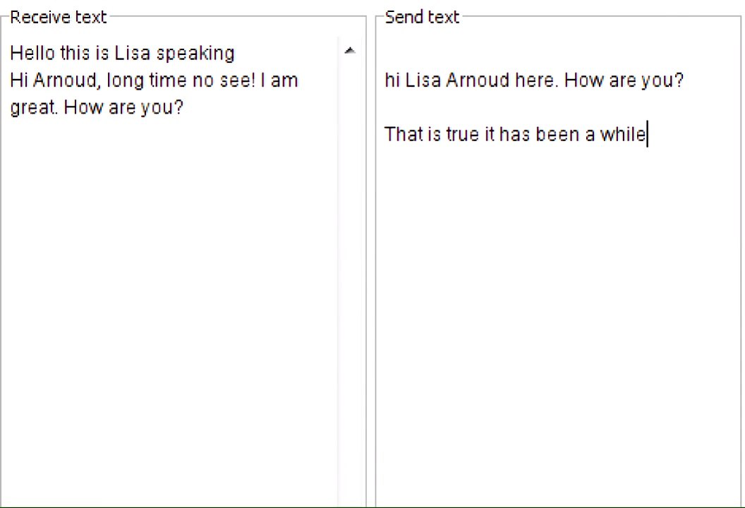 Example Real-Time Text Conversation
