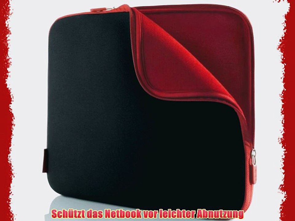 Belkin Neopren-Schutzh?lle f?r Notebooks bis zu 33 cm (14 Zoll) kohlenschwarz/weinrot