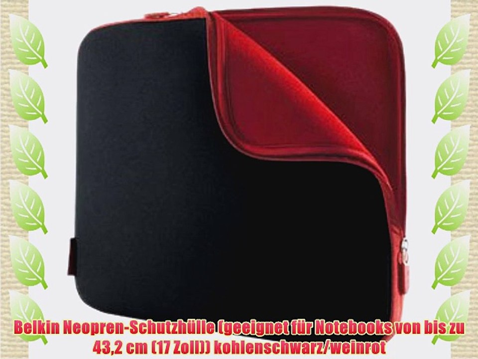 Belkin Neopren-Schutzh?lle (geeignet f?r Notebooks von bis zu 432 cm (17 Zoll)) kohlenschwarz/weinrot