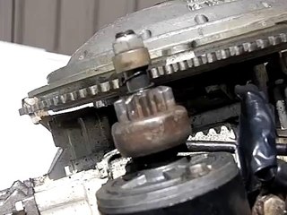 Outboard starter motor in slow motion