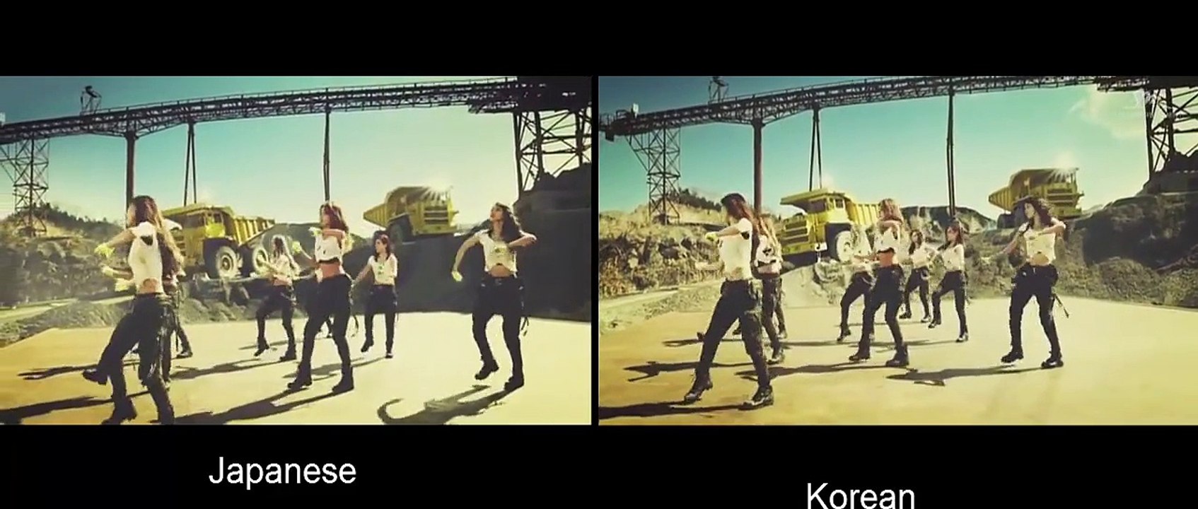 MV Comparison Girls' Generation - Catch me if you can SNSD MV Korean Japanese