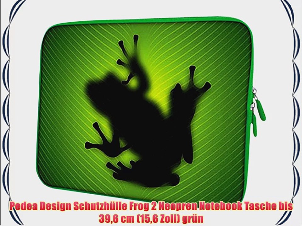 Pedea Design Schutzh?lle Frog 2 Neopren Notebook Tasche bis 396 cm (156 Zoll) gr?n