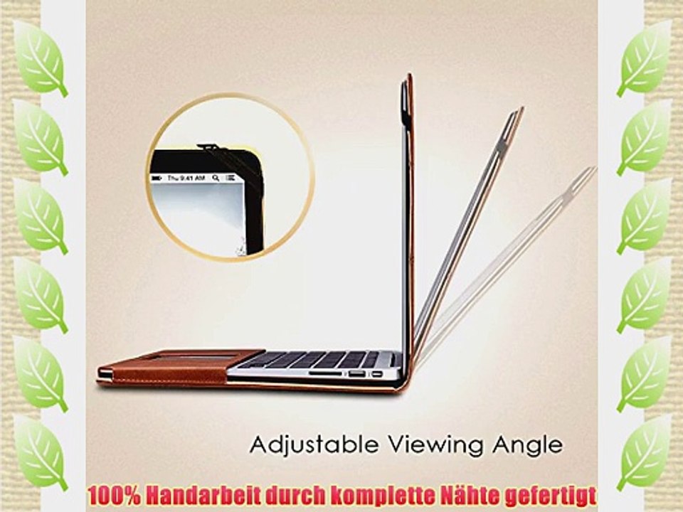 Jisoncase ELEGANT MacBook 12 Zoll Laptop H?lle Filz Sleeve Tasche Leder Aktentasche EINZIGARTIGE