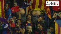 Los Cules hacen Calvo durante el Himno de España - Final de la copa del Rey - FC Barcelona