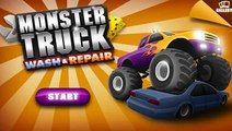 Monster truck wash and repair  CAR WASH cartoon  CAR WASH for children