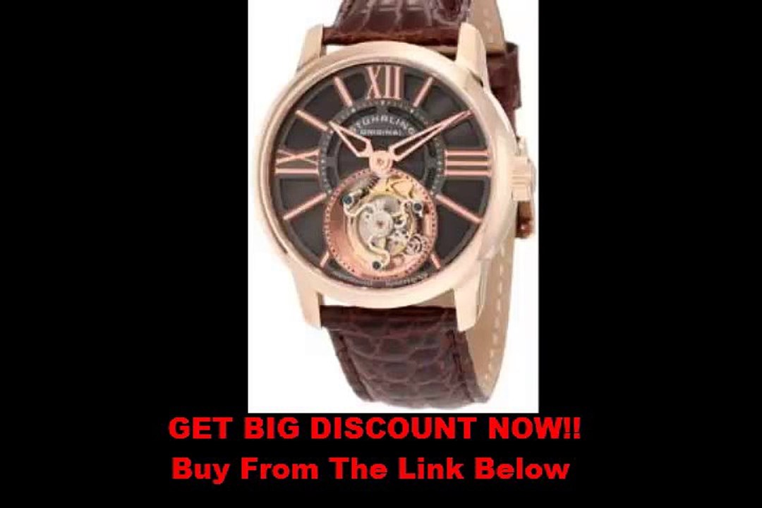 SALE Stuhrling Original Men's 296D.334X54 Tourbillon Viceroy Tourbillon Limited Edition Mechanical Brown Watch