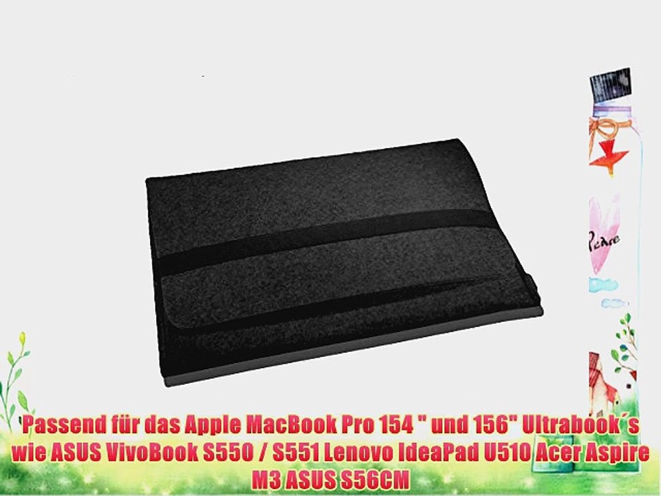 Edles Apple MacBook Pro 15 Sleeve Deluxe aus Filz - Edle 156 Ultrabook H?lle f?r ASUS VivoBook