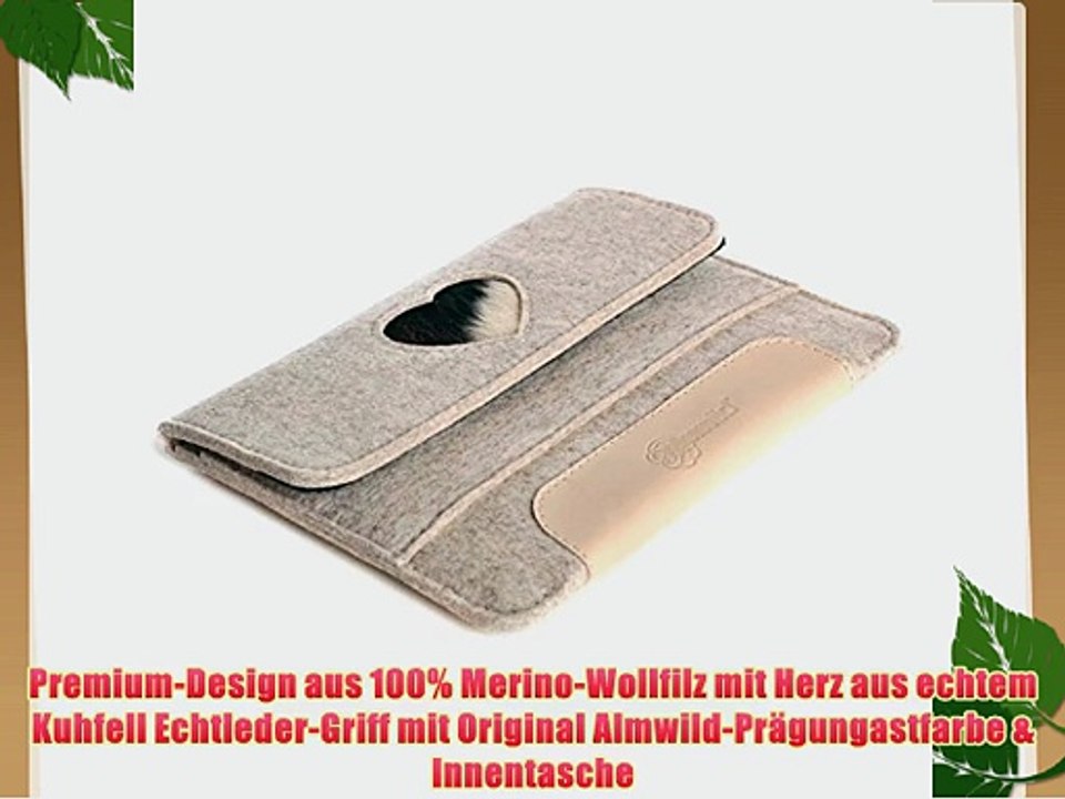 Almwild H?lle Case Tasche f?r Apple Macbook Air 11 Zoll. Sleeve in Alpstein- Grau Verschlu?lasche