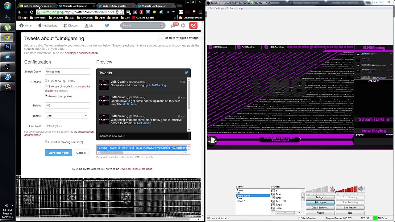 How to Display Twitter feed in Live Stream  (twitch/obs)