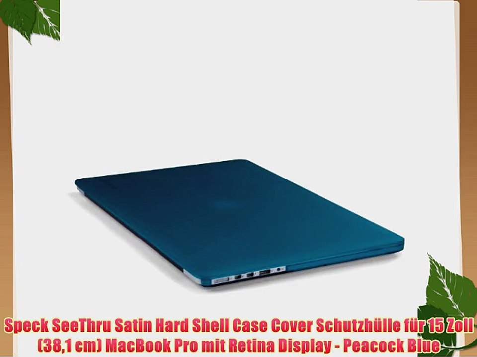 Speck SeeThru Satin Hard Shell Case Cover Schutzh?lle f?r 15 Zoll (381 cm) MacBook Pro mit