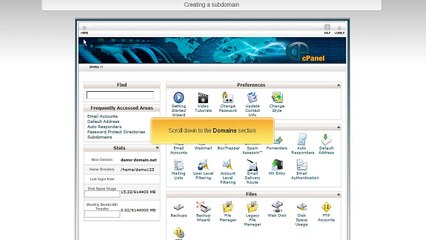 creating sub domain in cpanel