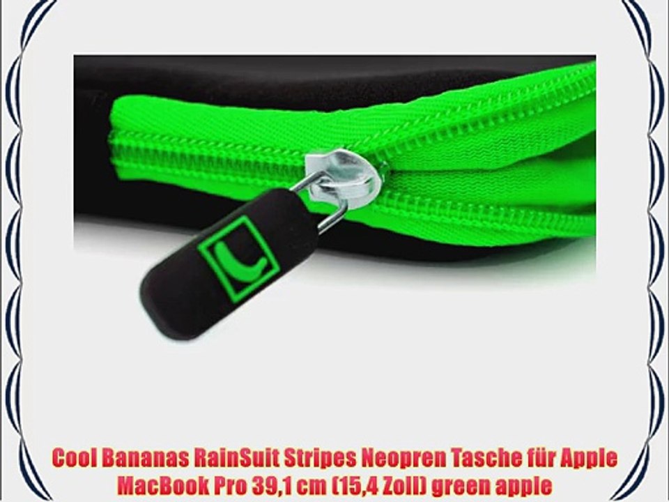 Cool Bananas RainSuit Stripes Neopren Tasche f?r Apple MacBook Pro 391 cm (154 Zoll) green