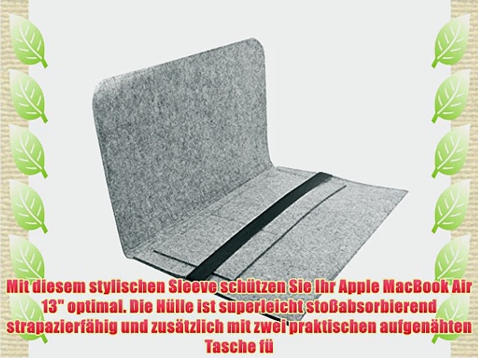 kwmobile? Edle Laptop Schutzh?lle f?r Apple MacBook Air 13 aus strapazierf?higem Filz mit Innentaschen