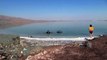 American Girl swims in Iran-- Urmia Lake-Saltiest lake in the world- June 2014