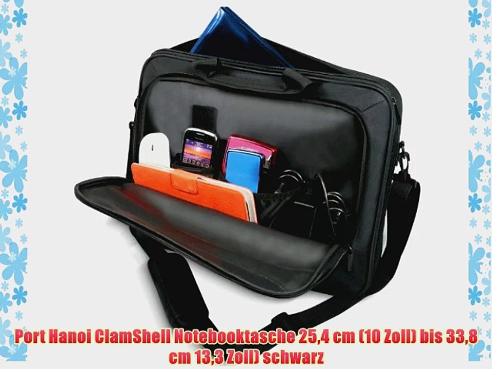 Port Hanoi ClamShell Notebooktasche 254 cm (10 Zoll) bis 338 cm 133 Zoll) schwarz