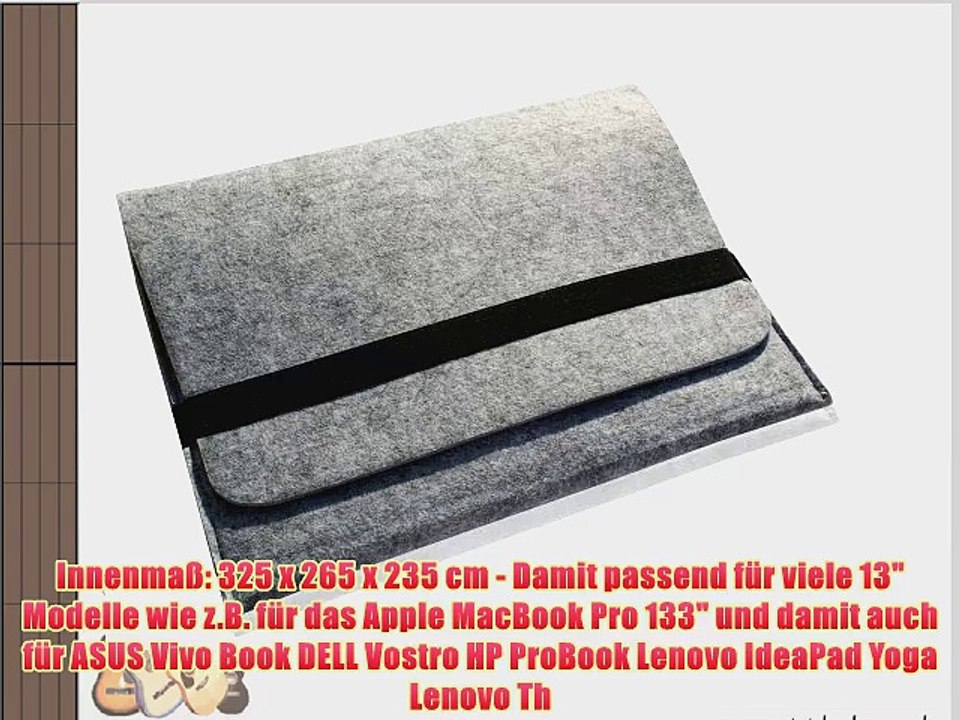 Edles Apple MacBook Pro 133 Sleeve Deluxe aus Filz mit Innentaschen - Edle Notebook 133 H?lle