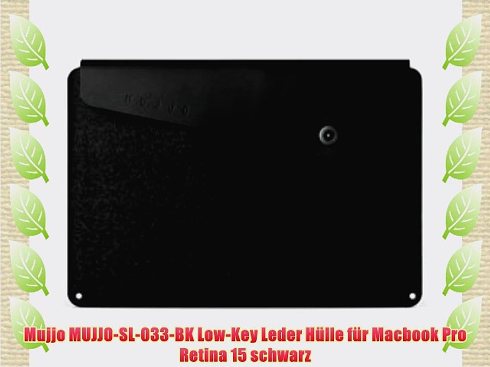 Mujjo MUJJO-SL-033-BK Low-Key Leder H?lle f?r Macbook Pro Retina 15 schwarz
