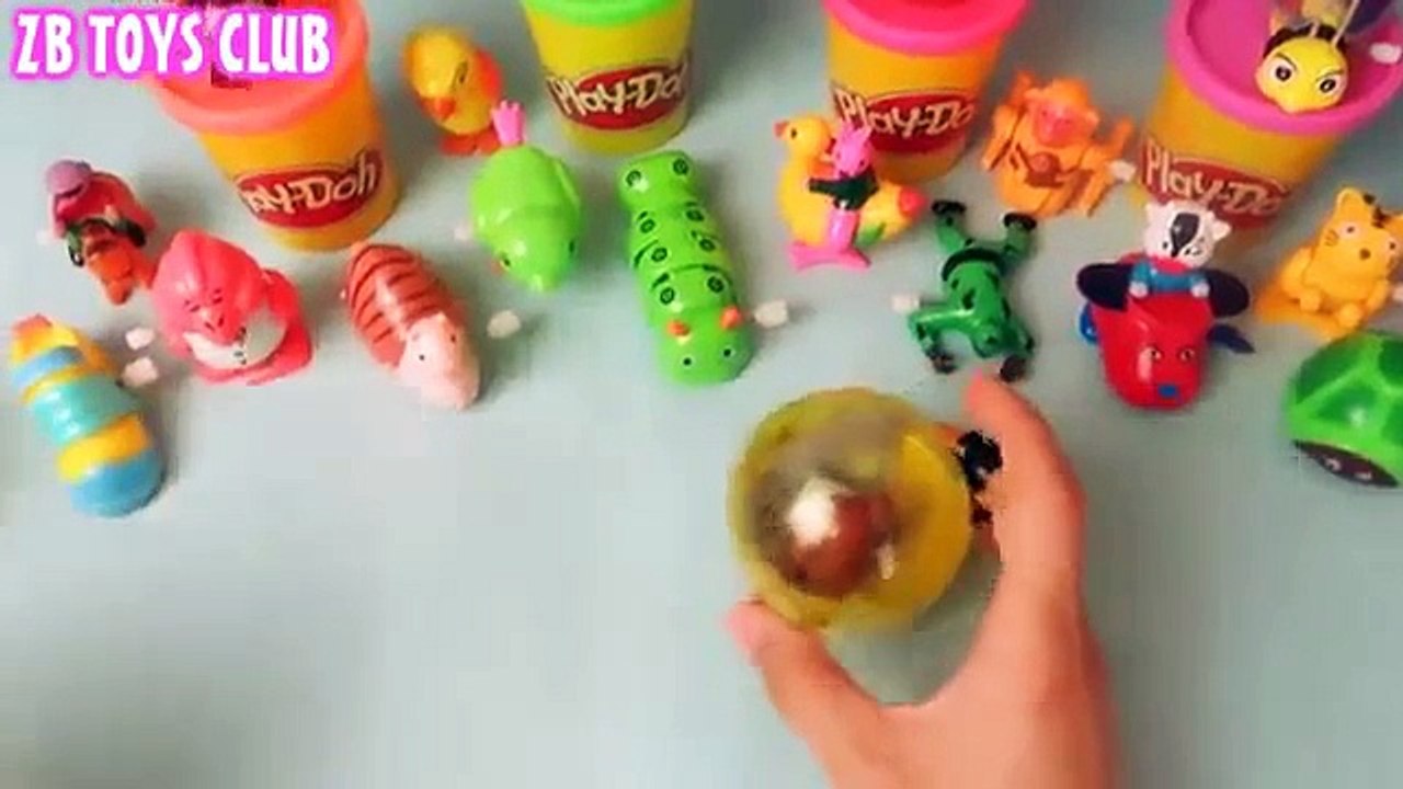 Play Doh Peppa Pig Kinder Surprise Eggs Mickey Mouse
