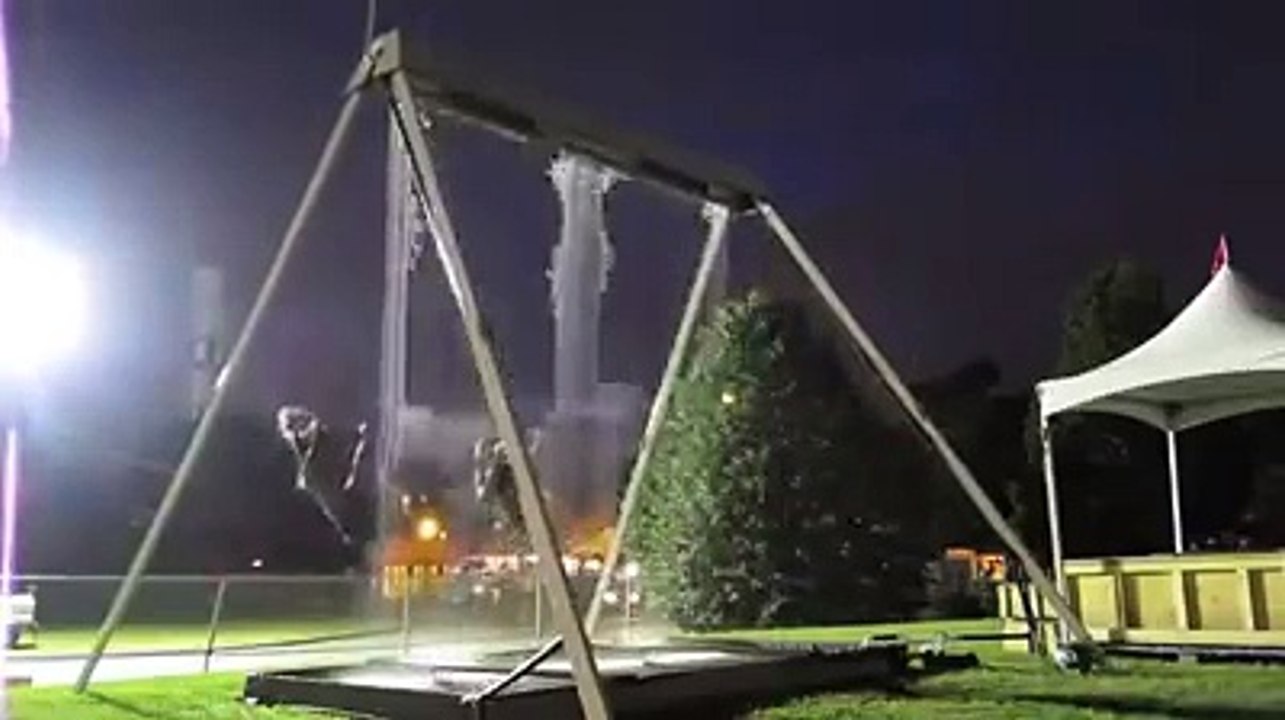 People can swing in Australia during the rain above from Rucksack