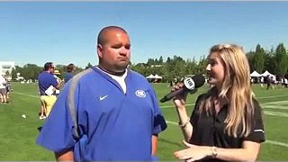 Female Reporter On The Football Field Hit by a Player