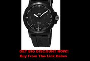 SALE Oris Men's 73576414764RS BC3 Sportsman Day Date Black DLC Case and Rubber Strap Watch