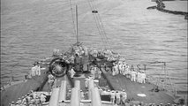 US Navy battleship USS Delaware (BB-28) is towed through the Panama Canal Locks i...HD Stock Footage